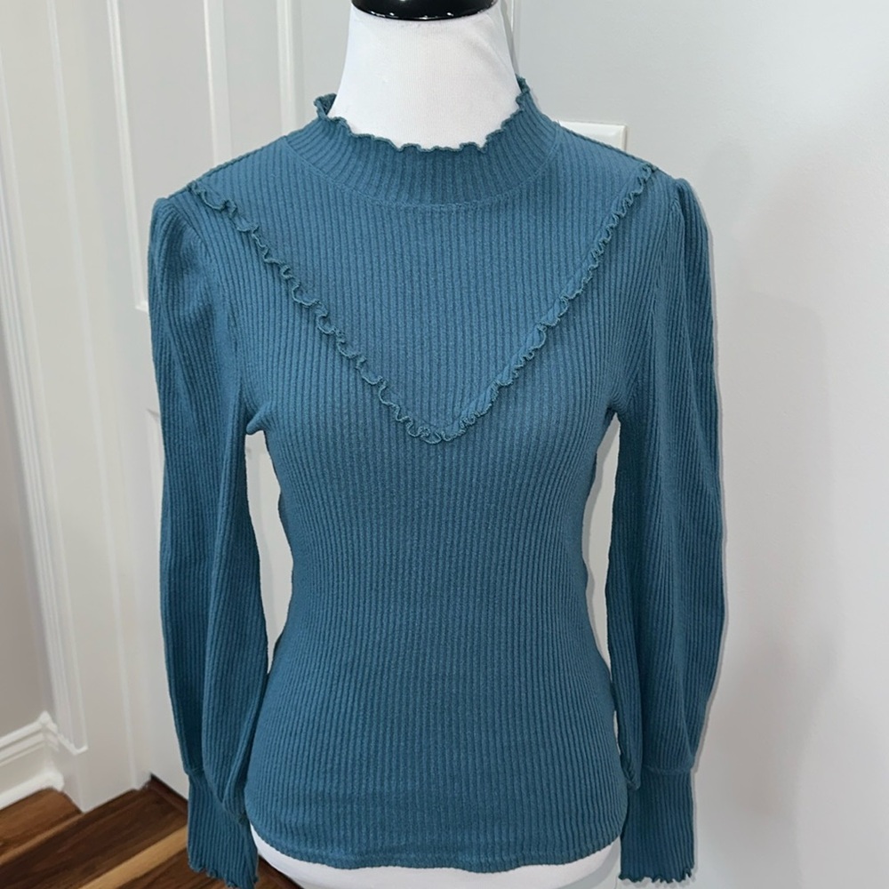 Free People Ribbed Long Sleeve Top Size XS